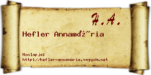 Hefler Annamária névjegykártya